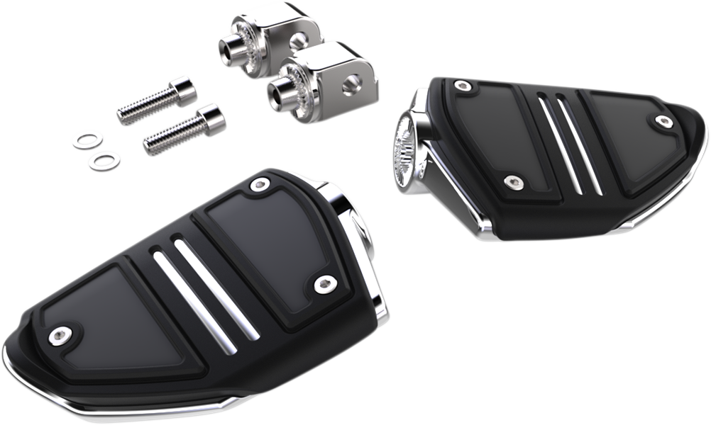 CIRO Twin Rail Foot Pegs - With Mount - Chrome 61406