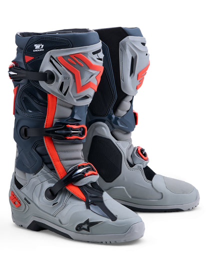 Tech 10 Enduro Boots Mid Gry/Drk Gry/Red Fluo 7