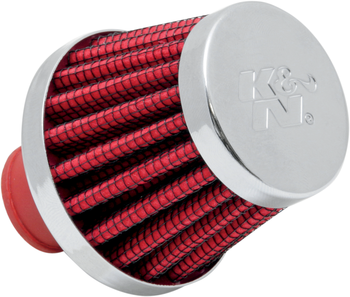 K & N Rubber Base Crankcase Vent Filter - Red - 3/8" ID 62-1600RD