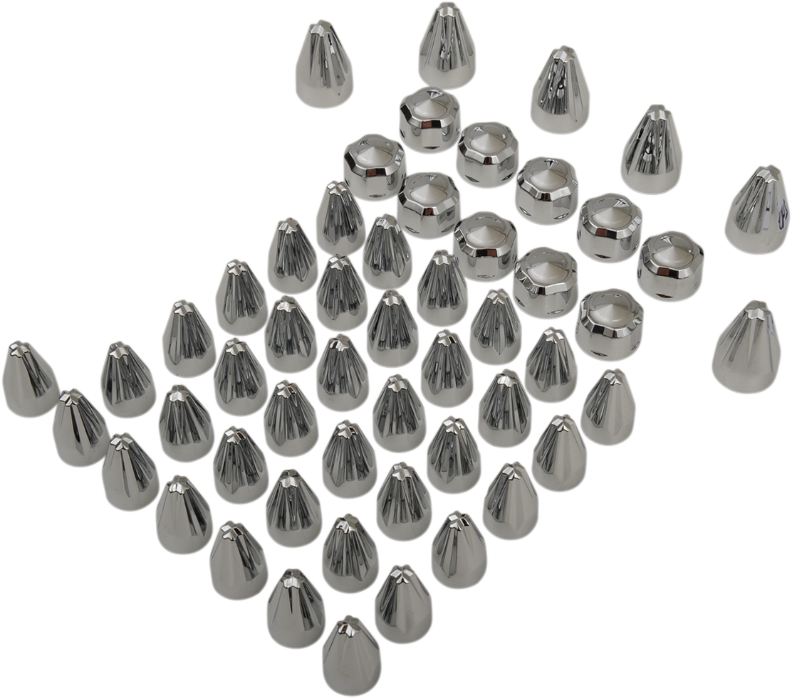 CIRO Caps - Engine/Bolt/Cover - Fluted/Spike - Chrome - M8 70023