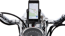 CIRO Phone Holder w/Charger - 7/8"-1" Handlebar Mount - Black 50213