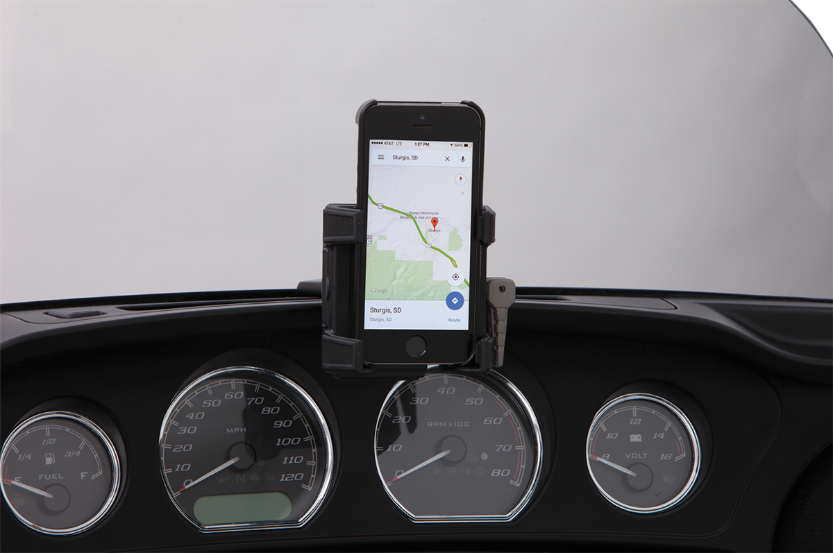 CIRO Phone Holder w/Charger - Fairing Mount - Black - FLH 50317
