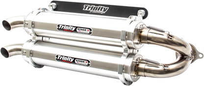 TRINITY RACING Stage 5 Slip-On Dual Muffler - Aluminum TR-4152S