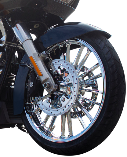COASTAL MOTO Wheel - Atlantic 3D - Front - Dual Disc/without ABS - Chrome - 21x3.5 - '08+ FL 3D-ATL213CH