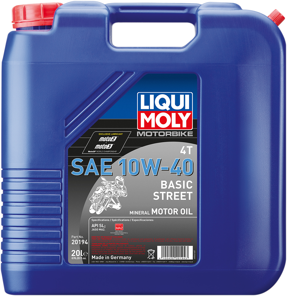 LIQUI MOLY Basic Street 4T Oil - 10W-40 - 20 Liters 20194