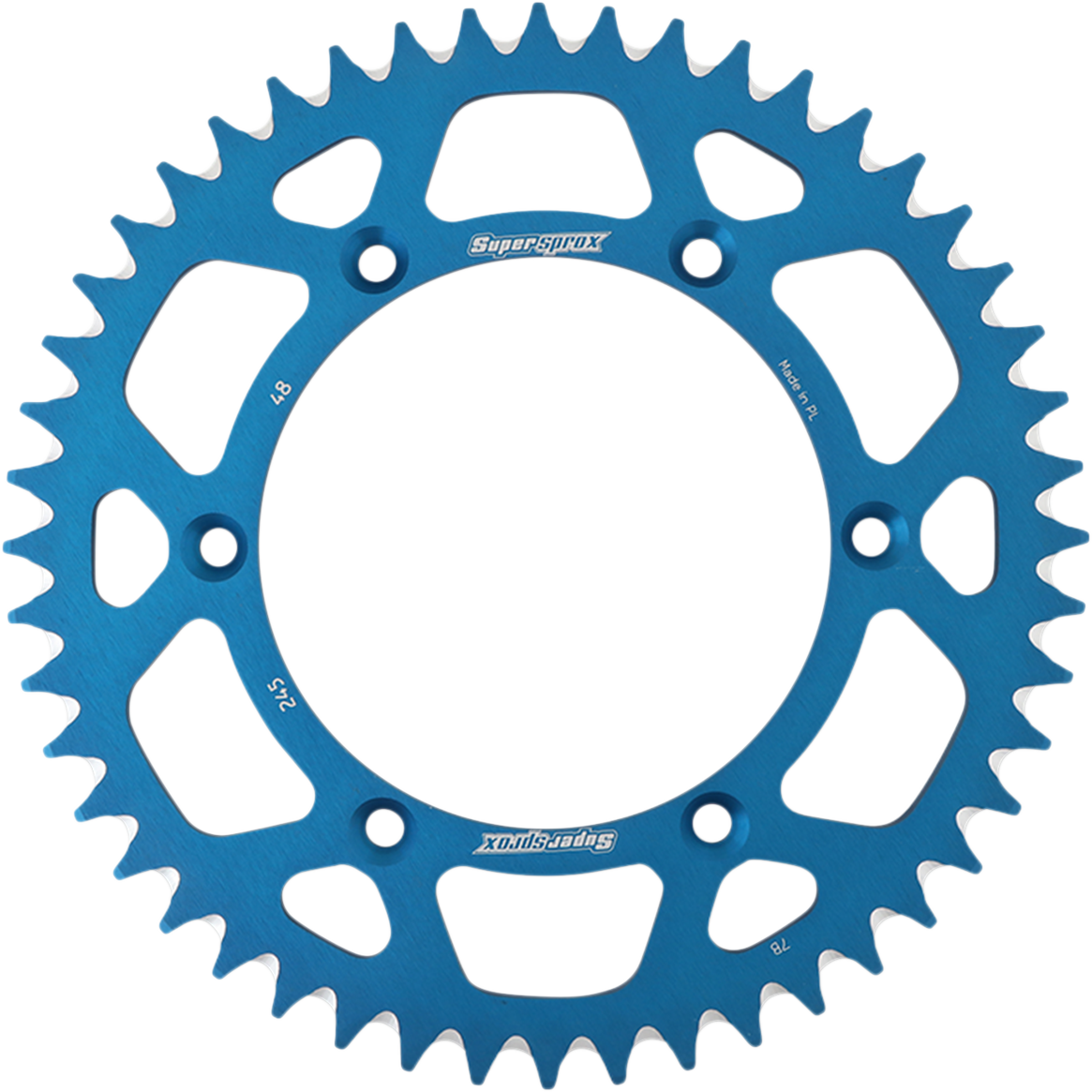 SUPERSPROX Rear Sprocket - Blue - Yamaha - 48 Tooth RAL-245-48-BLU