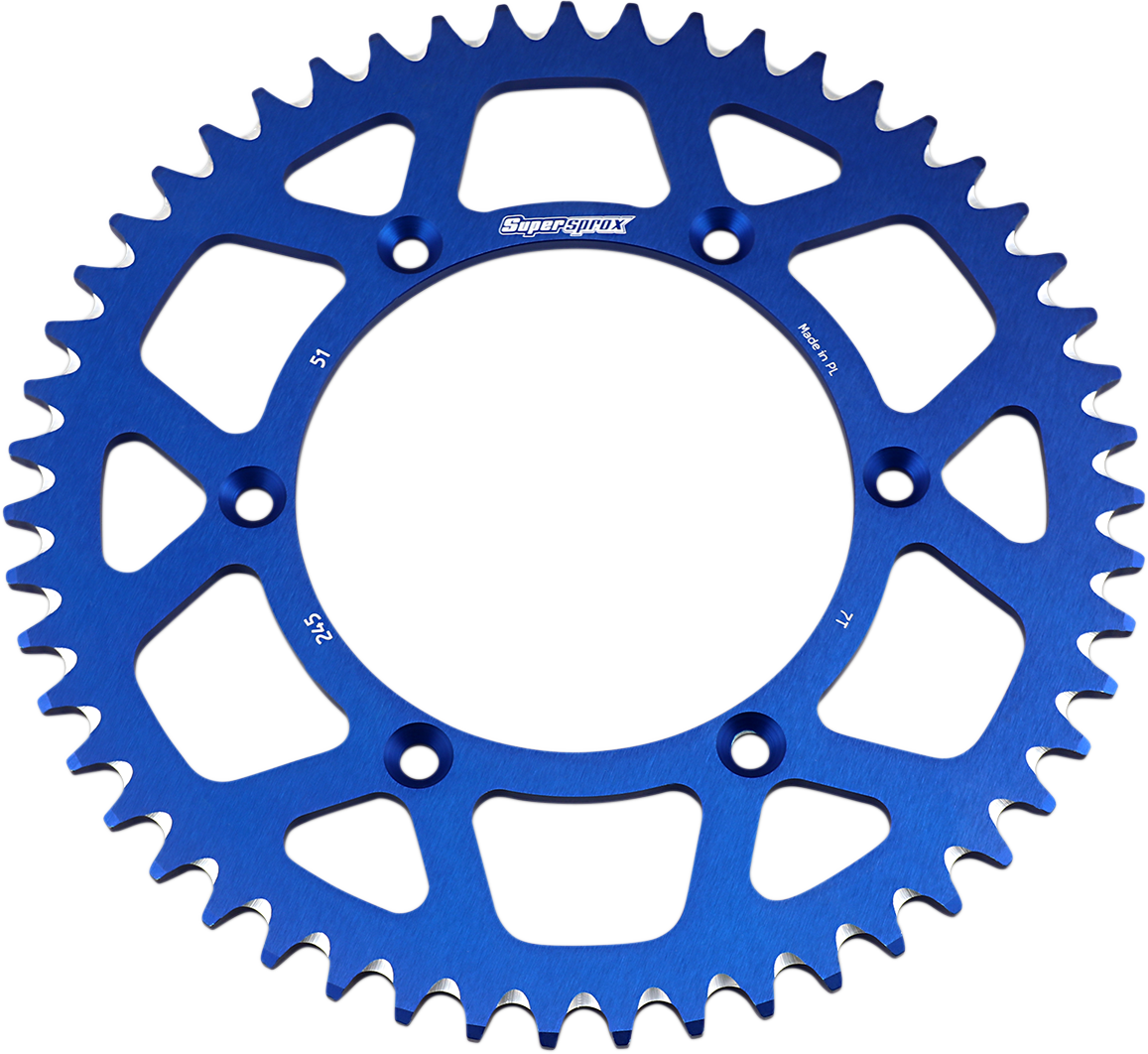 SUPERSPROX Rear Sprocket - Blue - Yamaha - 51 Tooth RAL-245-51-BLU