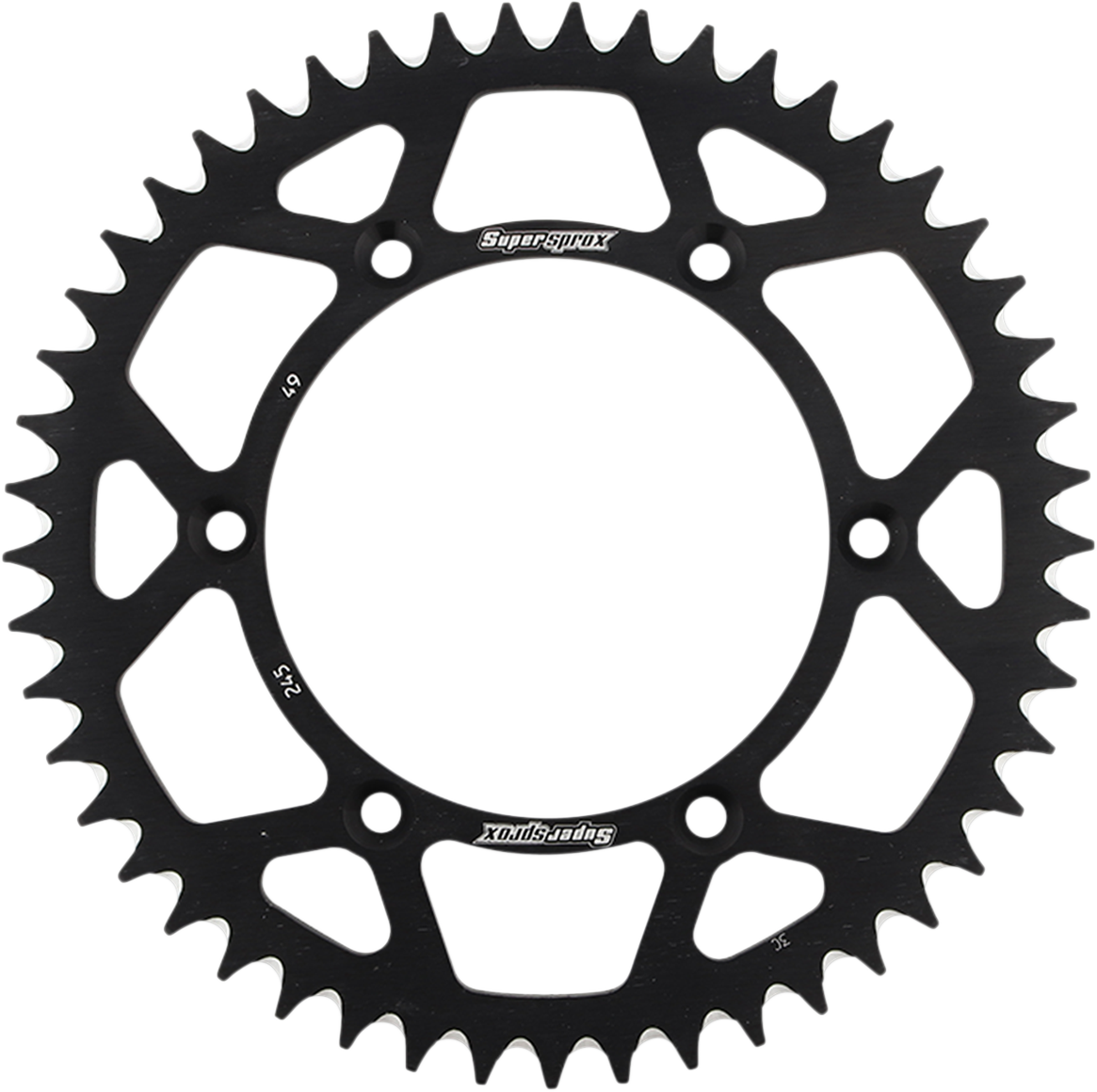 SUPERSPROX Rear Sprocket - Black - Yamaha - 49 Tooth RAL-245-49-BLK
