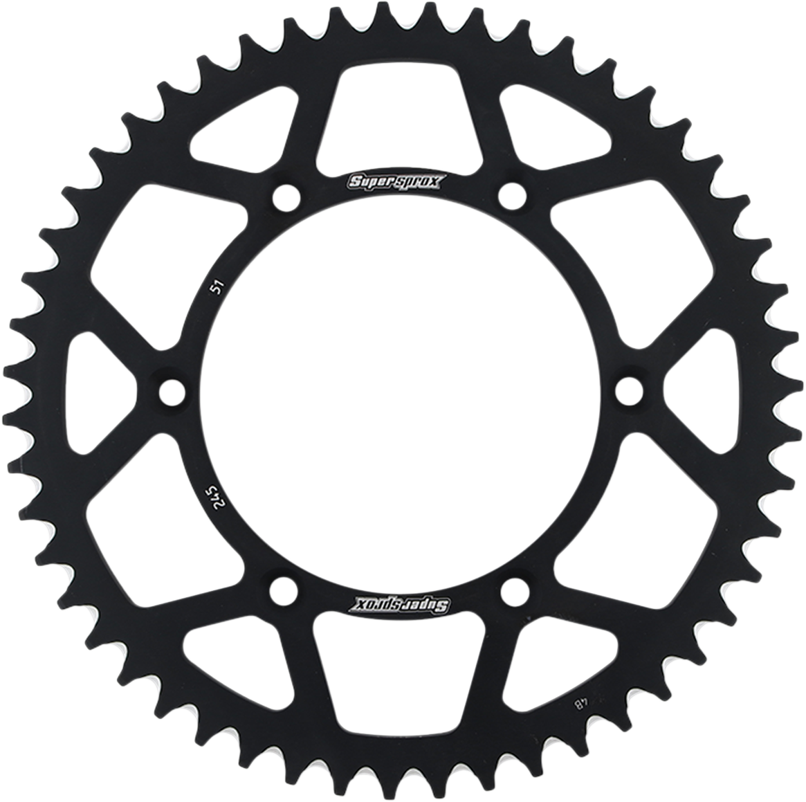 SUPERSPROX Rear Sprocket - Black - Yamaha - 51 Tooth RAL-245-51-BLK