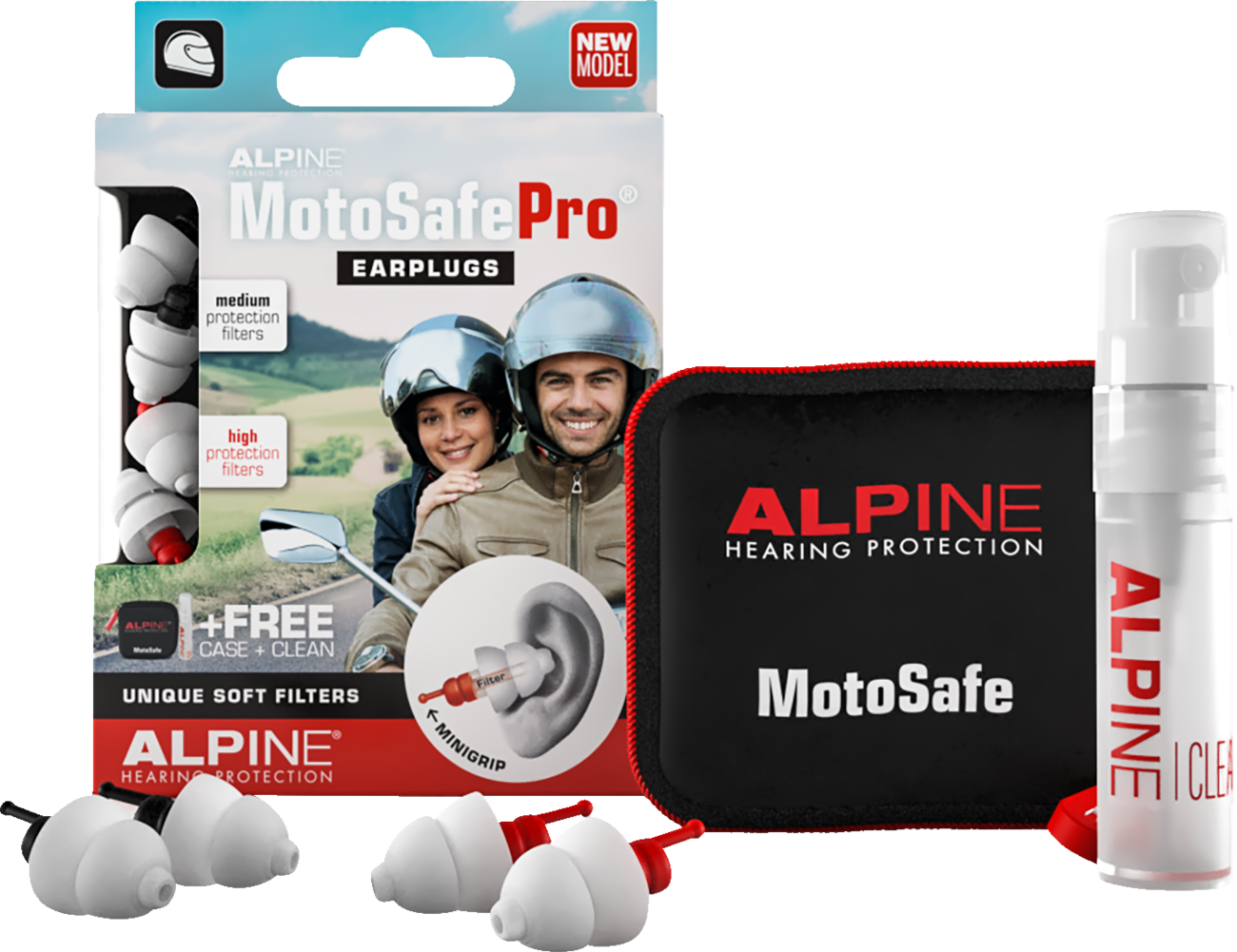 ALPINE HEARING PROTECTION MotoSafe Pro Earplugs 111.23.112