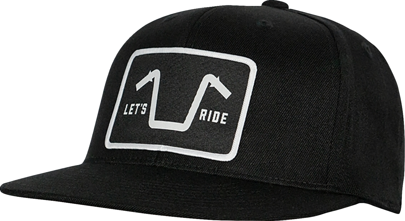 AMERICAN BIKER Handlebar Society Flexfit® Flatbrim Hat - Black - Small/Medium ABBHANDLEBAR05H12BKS