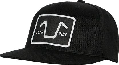 AMERICAN BIKER Handlebar Society Flexfit® Flatbrim Hat - Black - Large/XL ABBHANDLEBAR05H12BKL