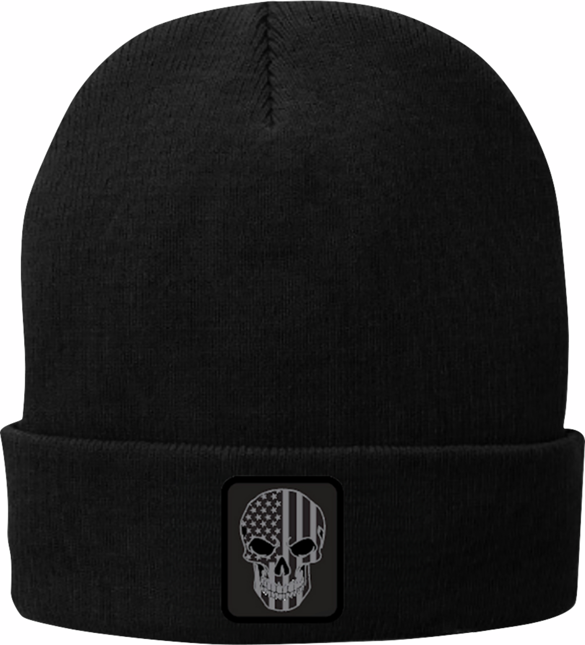 AMERICAN BIKER Mr Piston Flag Fleece-Lined Knit Beanie - Black ABBPISTON18H90BKOR