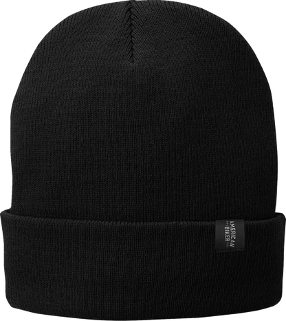 AMERICAN BIKER Mr Piston Flag Fleece-Lined Knit Beanie - Black ABBPISTON18H90BKOR