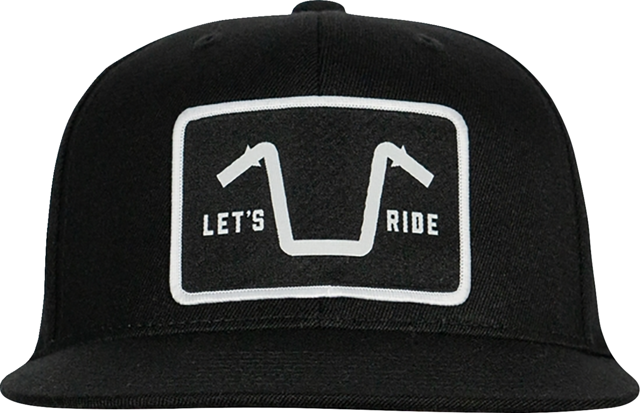 AMERICAN BIKER Handlebar Society Flexfit® Flatbrim Hat - Black - Large/XL ABBHANDLEBAR05H12BKL