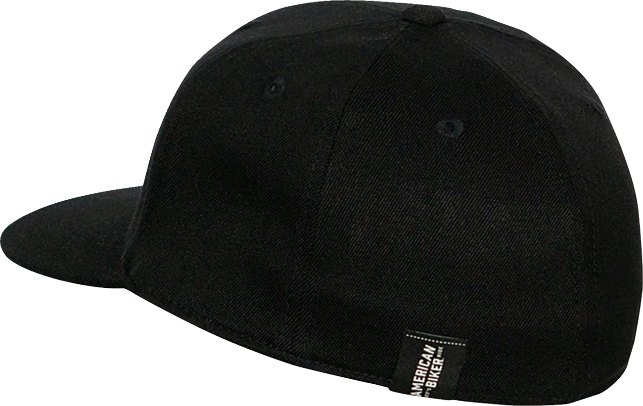 AMERICAN BIKER Handlebar Society Flexfit® Flatbrim Hat - Black - Large/XL ABBHANDLEBAR05H12BKL