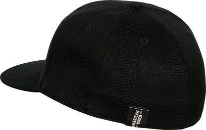 AMERICAN BIKER Handlebar Society Flexfit® Flatbrim Hat - Black - Large/XL ABBHANDLEBAR05H12BKL