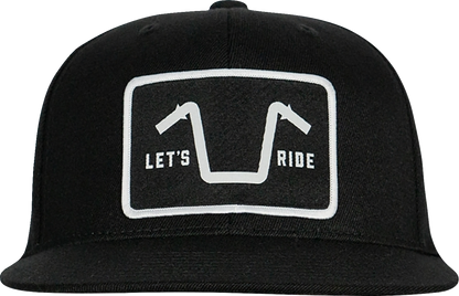 AMERICAN BIKER Handlebar Society Flexfit® Flatbrim Hat - Black - Small/Medium ABBHANDLEBAR05H12BKS