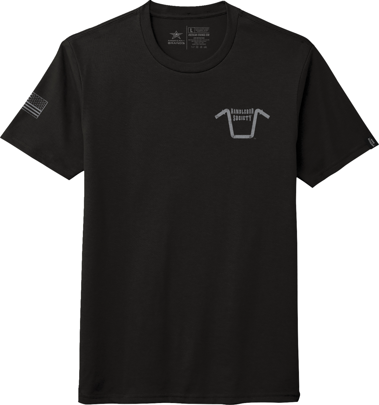 AMERICAN BIKER Handlebar Society Perfect Weight T-Shirt - Black/Gray - Medium ABBHANDLEBAR08T104BM