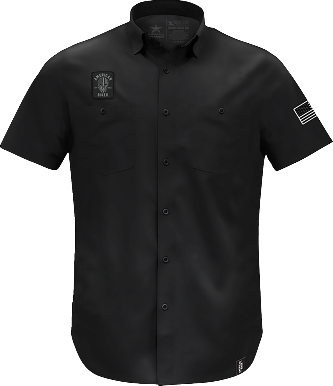 AMERICAN BIKER Biker Sam Lightweight Shirt - Black/White - Small ABBSAM07ST74BKSR