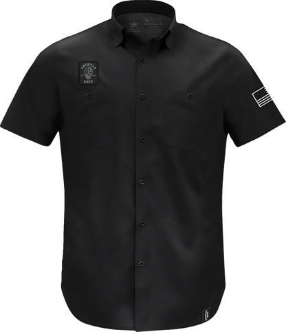 AMERICAN BIKER Biker Sam Lightweight Shirt - Black/White - 2XL ABBSAM07ST74BK2R