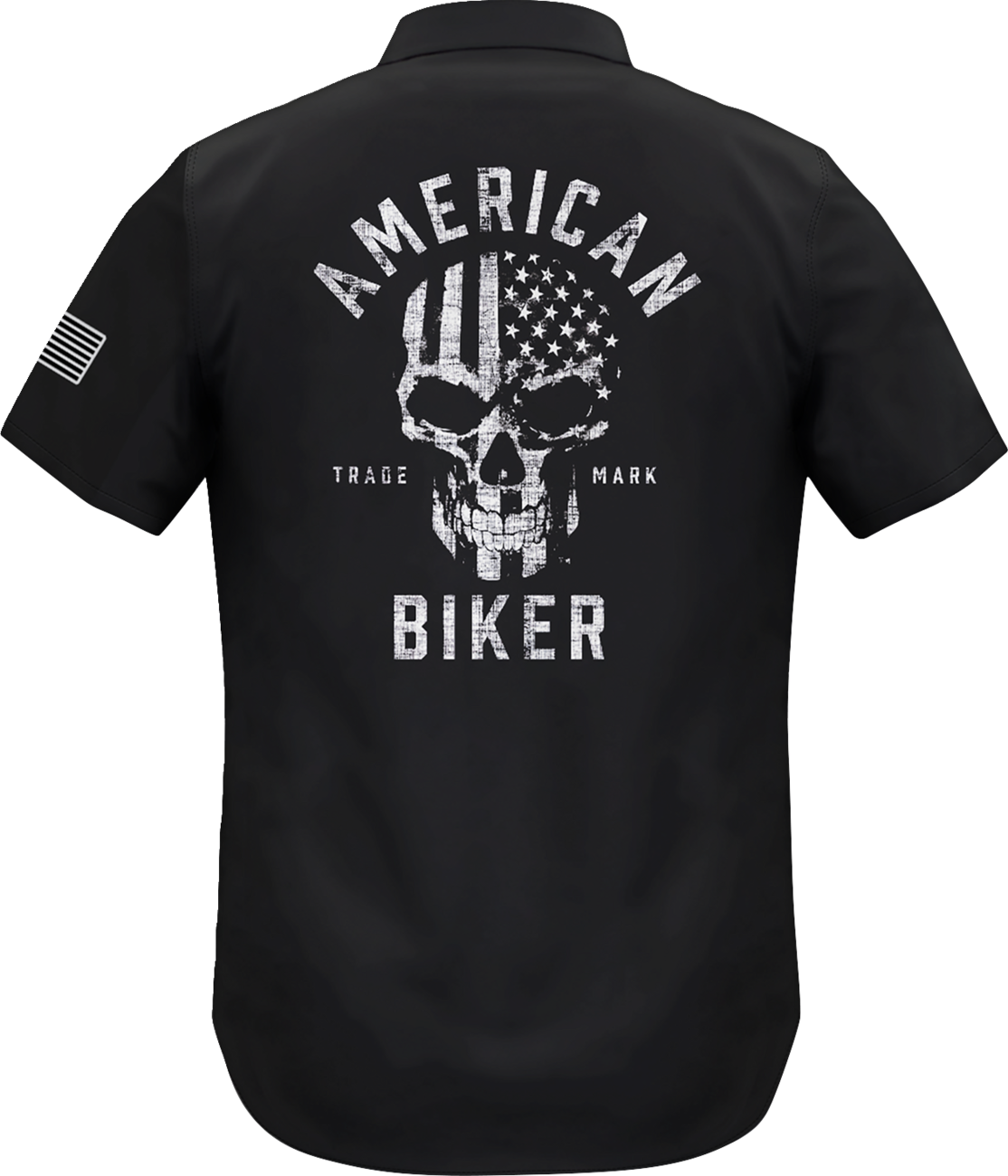 AMERICAN BIKER Biker Sam Lightweight Shirt - Black/White - 2XL ABBSAM07ST74BK2R