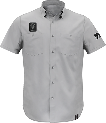 AMERICAN BIKER Biker Sam Lightweight Shirt - Gray/Black - Small ABBSAM11ST74GYSR