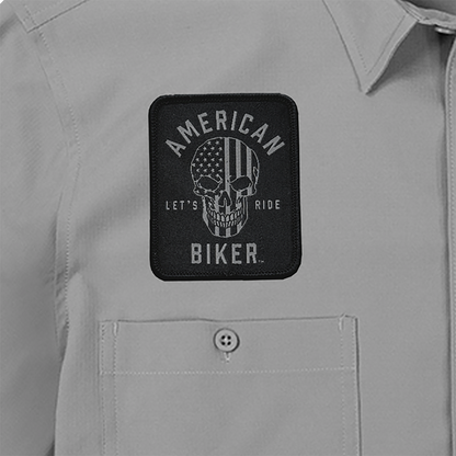 AMERICAN BIKER Biker Sam Lightweight Shirt - Gray/Black - Large ABBSAM11ST74GYLR