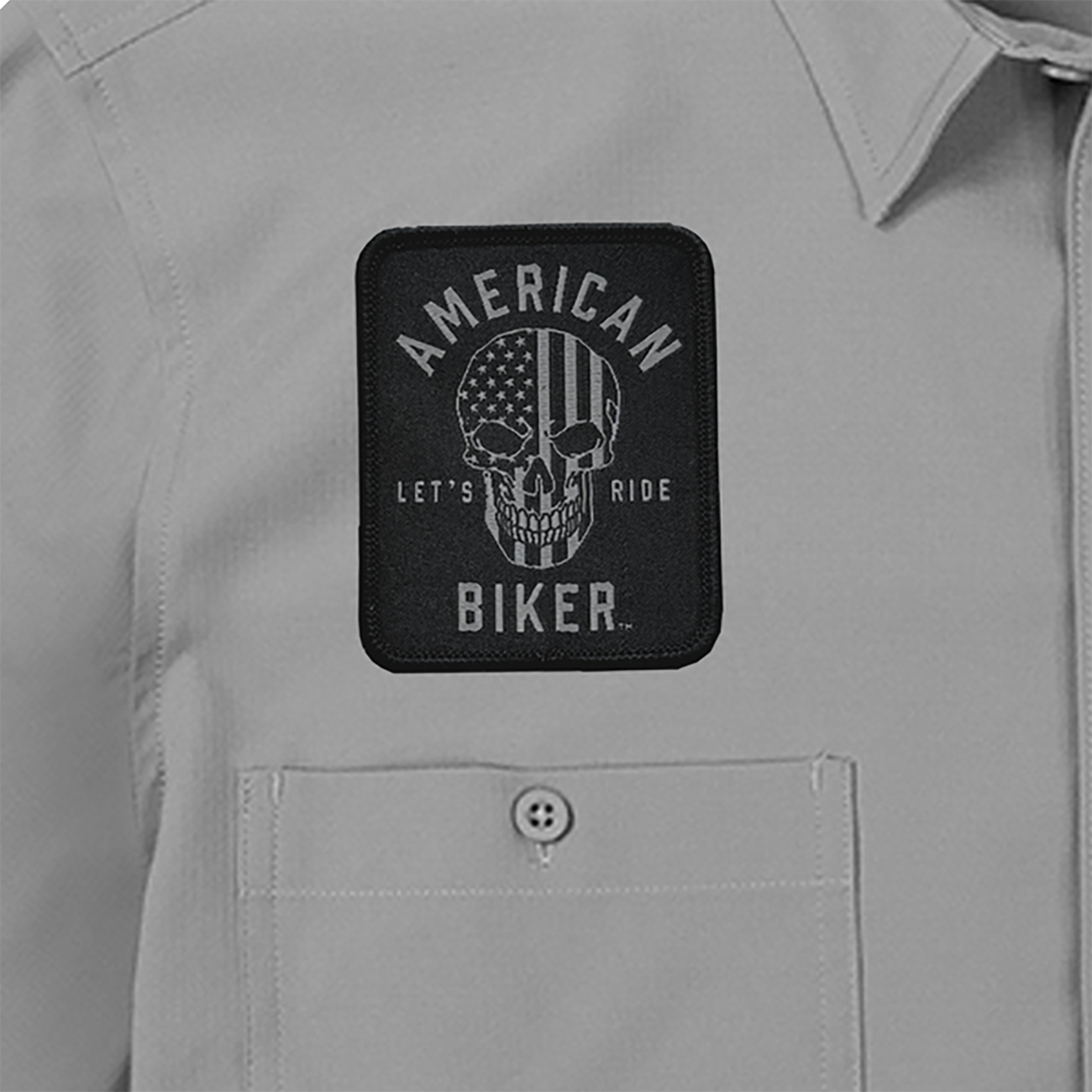 AMERICAN BIKER Biker Sam Lightweight Shirt - Gray/Black - 2XL ABBSAM11ST74GY2R