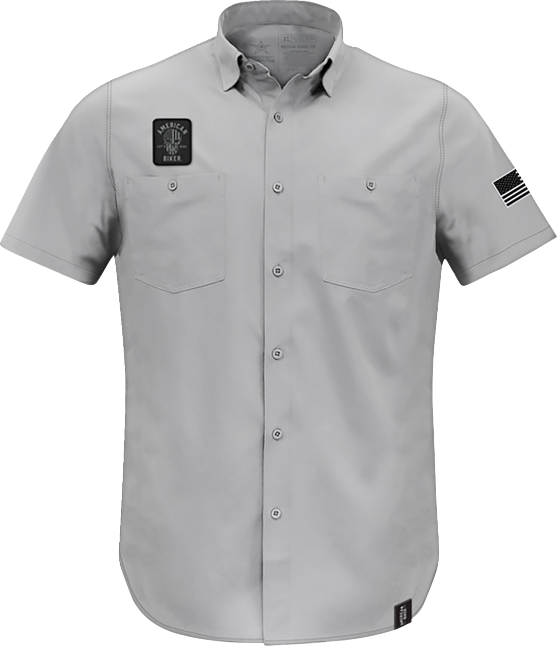 AMERICAN BIKER Biker Sam Lightweight Shirt - Gray/Black - 3XL ABBSAM11ST74GY3R