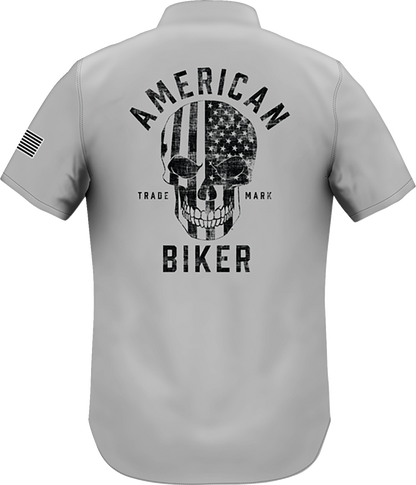 AMERICAN BIKER Biker Sam Lightweight Shirt - Gray/Black - 4XL ABBSAM11ST74GY4R