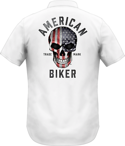 AMERICAN BIKER Biker Sam Lightweight Shirt - Red/White/Blue - 2XL ABBRWBSAM13ST74WH2R