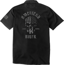 AMERICAN BIKER Biker Sam Contrast Stitch Shop Shirt - Black/Gray - 3XL ABBSAM16ST8BCH3R