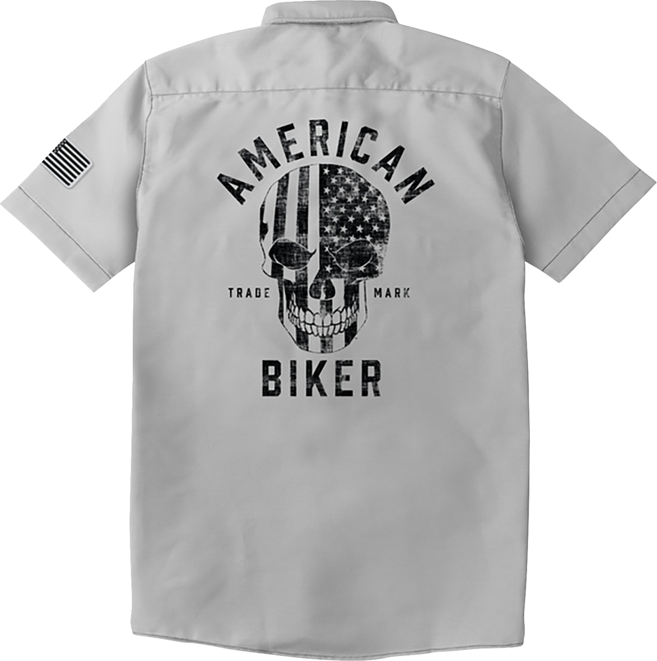 AMERICAN BIKER Biker Sam Contrast Stitch Shop Shirt - Gray/Black - 4XL ABBSAM17ST8SB4R