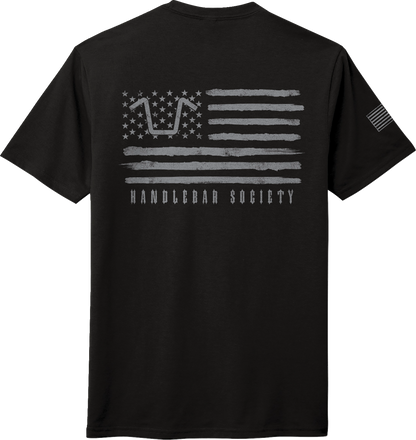 AMERICAN BIKER Handlebar Society Perfect Weight T-Shirt - Black/Gray - XL ABBHANDLEBAR08T104BX