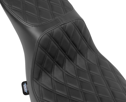 DRAG SPECIALTIES SEATS Predator 2-Up Seat - Vinyl - Double Diamond - Black Stitching - FLSB/FXLRS '18-'24 4688B