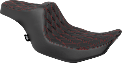 DRAG SPECIALTIES SEATS Predator III Seat - Double Diamond - Red Stitched - FLT/FLH '23-'24 4686D
