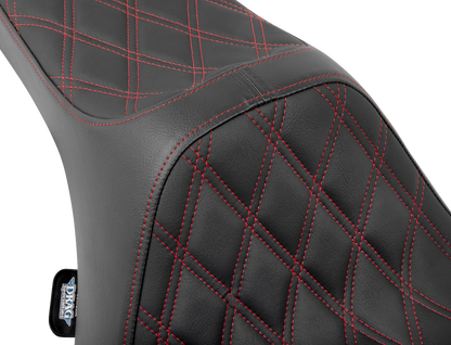 DRAG SPECIALTIES SEATS Predator III Seat - Double Diamond - Red Stitched - FLT/FLH '23-'24 4686D