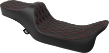 DRAG SPECIALTIES SEATS Predator III Seat - Extended Reach - Double Diamnd - Red Stitching - FLH/FLT '08-'24 4687D