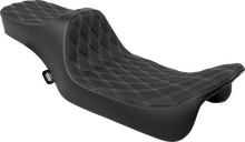 DRAG SPECIALTIES SEATS Predator III Seat - Extended Reach - Double Diamnd - Silver Stitching - FLH/FLT '08-'24 4687C