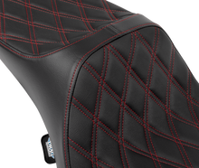 DRAG SPECIALTIES SEATS Predator III Seat - Extended Reach - Double Diamnd - Red Stitching - FLH/FLT '08-'24 4687D