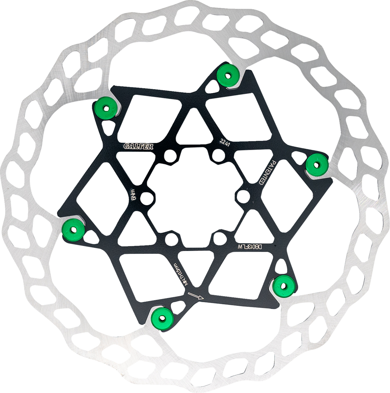 GALFER Floating Brake Rotor - 203 mm x 2 mm - Green DB014FLWG