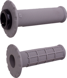 ODI Universal Lock-On Half Waffle Grips - Gray/Silver H21UHWG