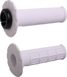 ODI Universal Lock-On Half Waffle Grips - White/Black H21UHWW