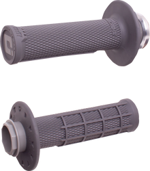 ODI Micro-X Half-Waffle v2 Lock-On Grips - Graphite/Silver H36MXH