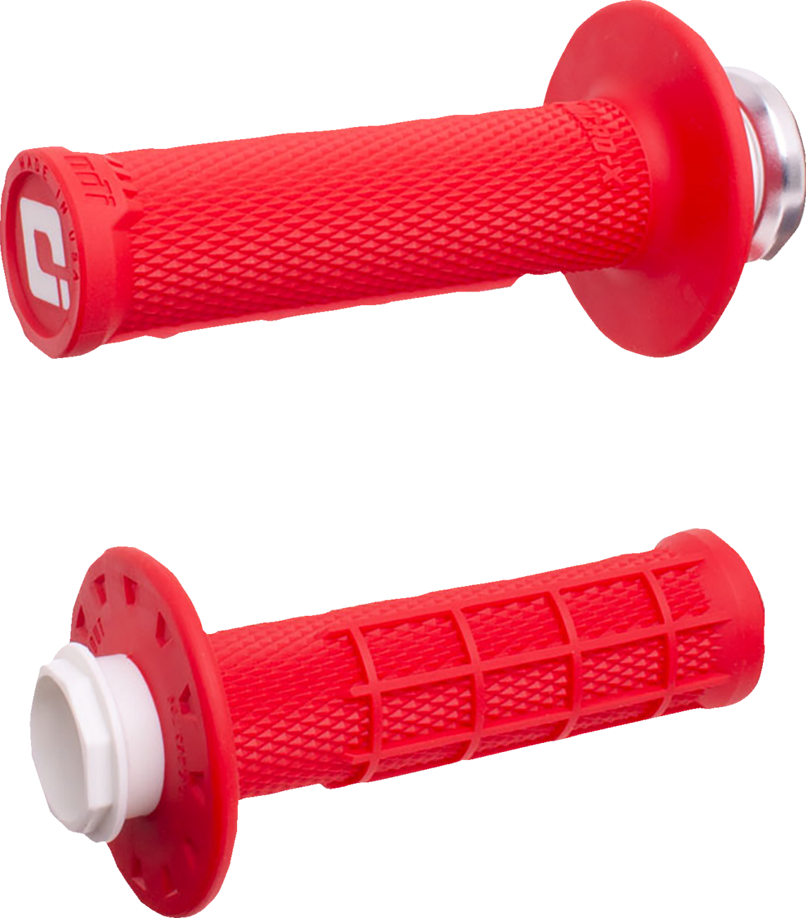 ODI Micro-X Half-Waffle v2 Lock-On Grips - Red/White H36MXR