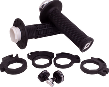 ODI Micro-X Half-Waffle v2 Lock-On Grips - Black/Silver H36MXB