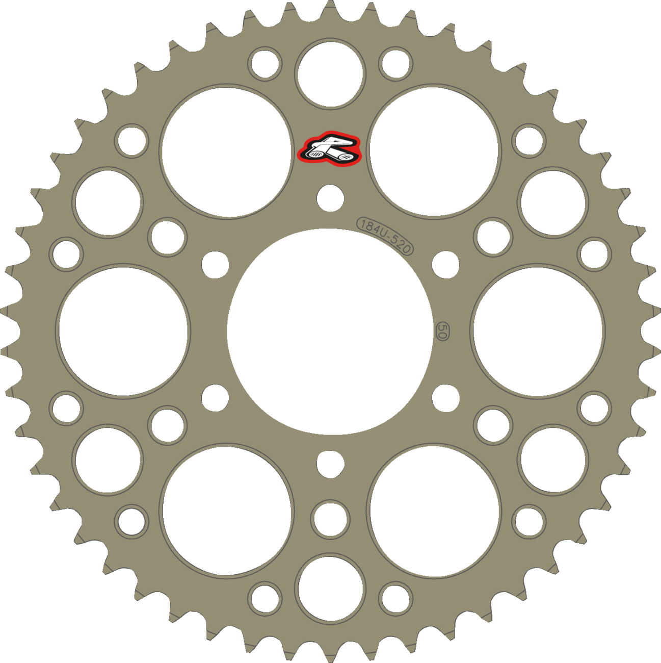 RENTHAL Rear Sprocket - Aluminum - 50 Tooth - Kawasaki/Suzuki/Triumph/CF Moto 184U-520-50P-HA