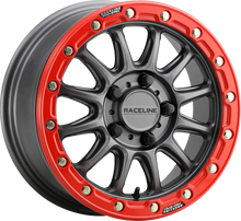 RACELINE WHEELS Wheel - Alpha - Front/Rear - Gun Metal/with Red Ring - 15x7 - 4/156 - +10 mm A14GR-57056+10