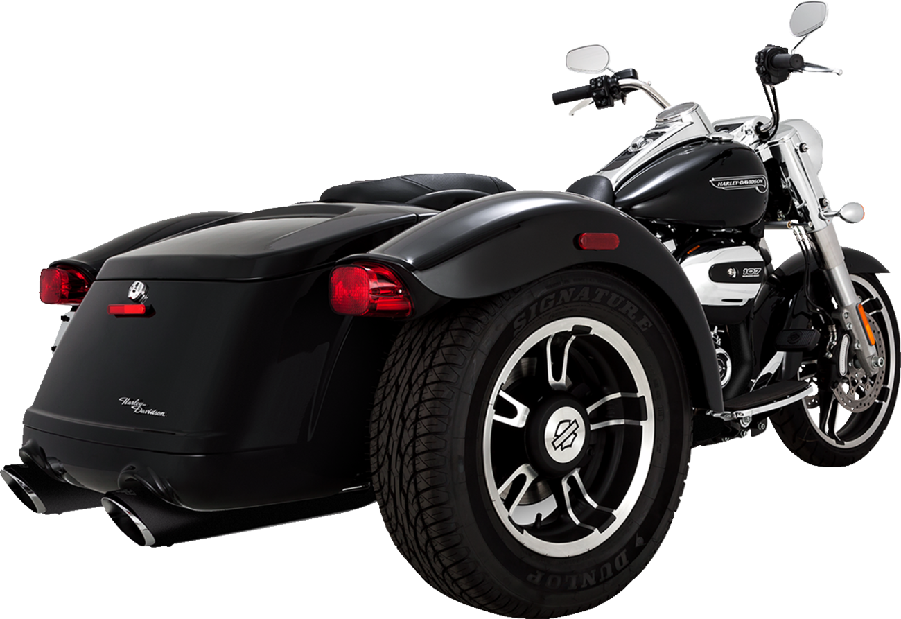 VANCE & HINES Twin Slash Slip-On Mufflers - Black 46796